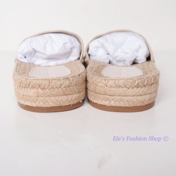 ** SOLD!!** NIB Tory Burch Logo Grosgrain Ribbon Woven Slide Cream US 8 - Picture 12 of 16